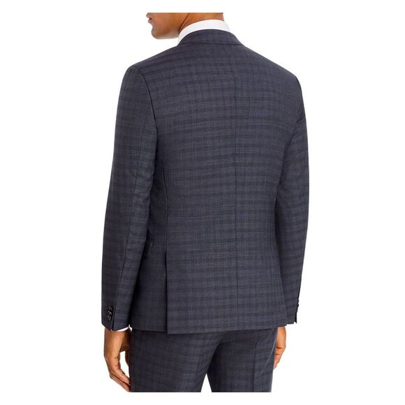 HUGO BOSS Mens Arti Navy Single Breasted Plaid Suit Separate Blazer Jacket 40R - Picture 2 of 3